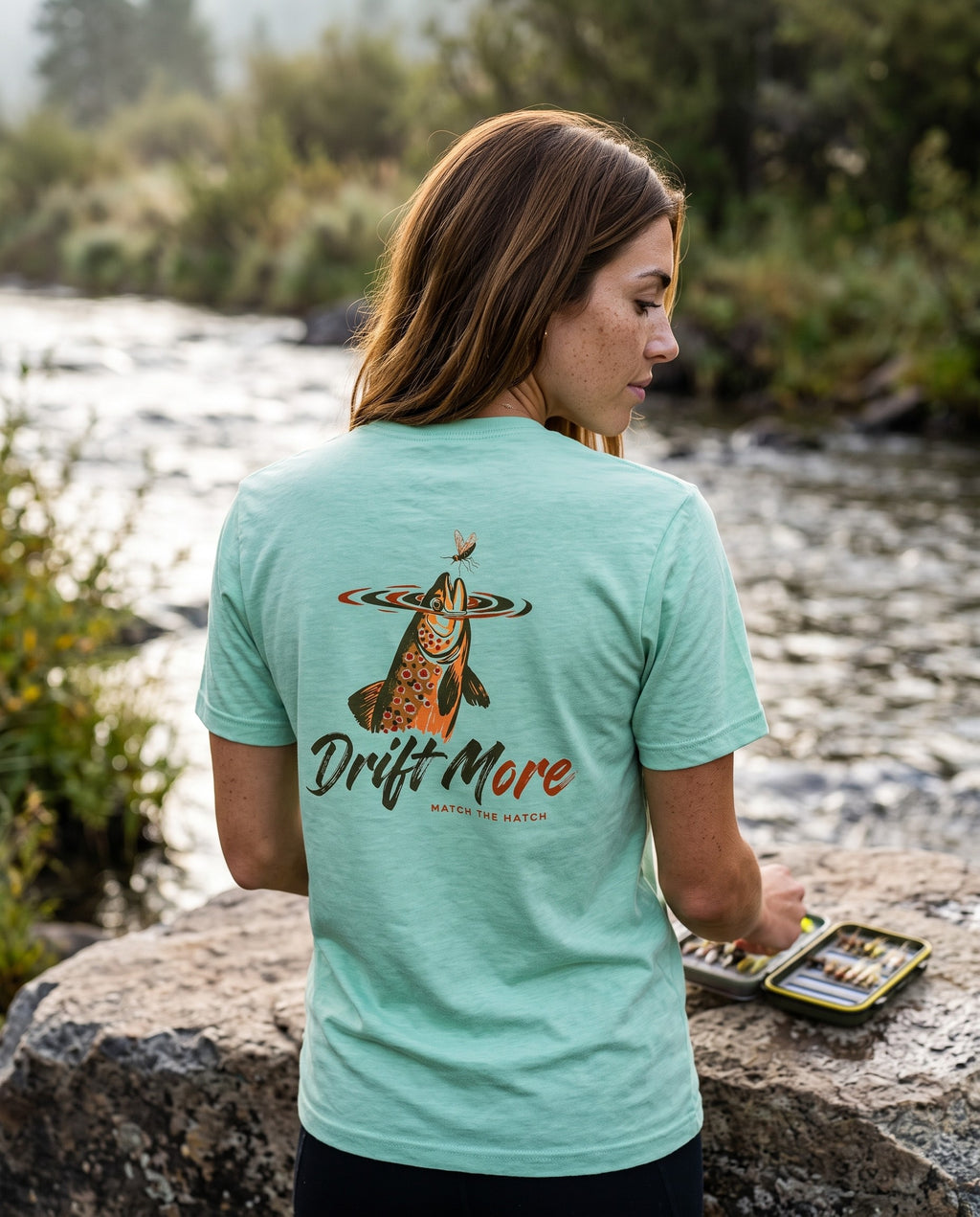 Match the Hatch Tee — on-model