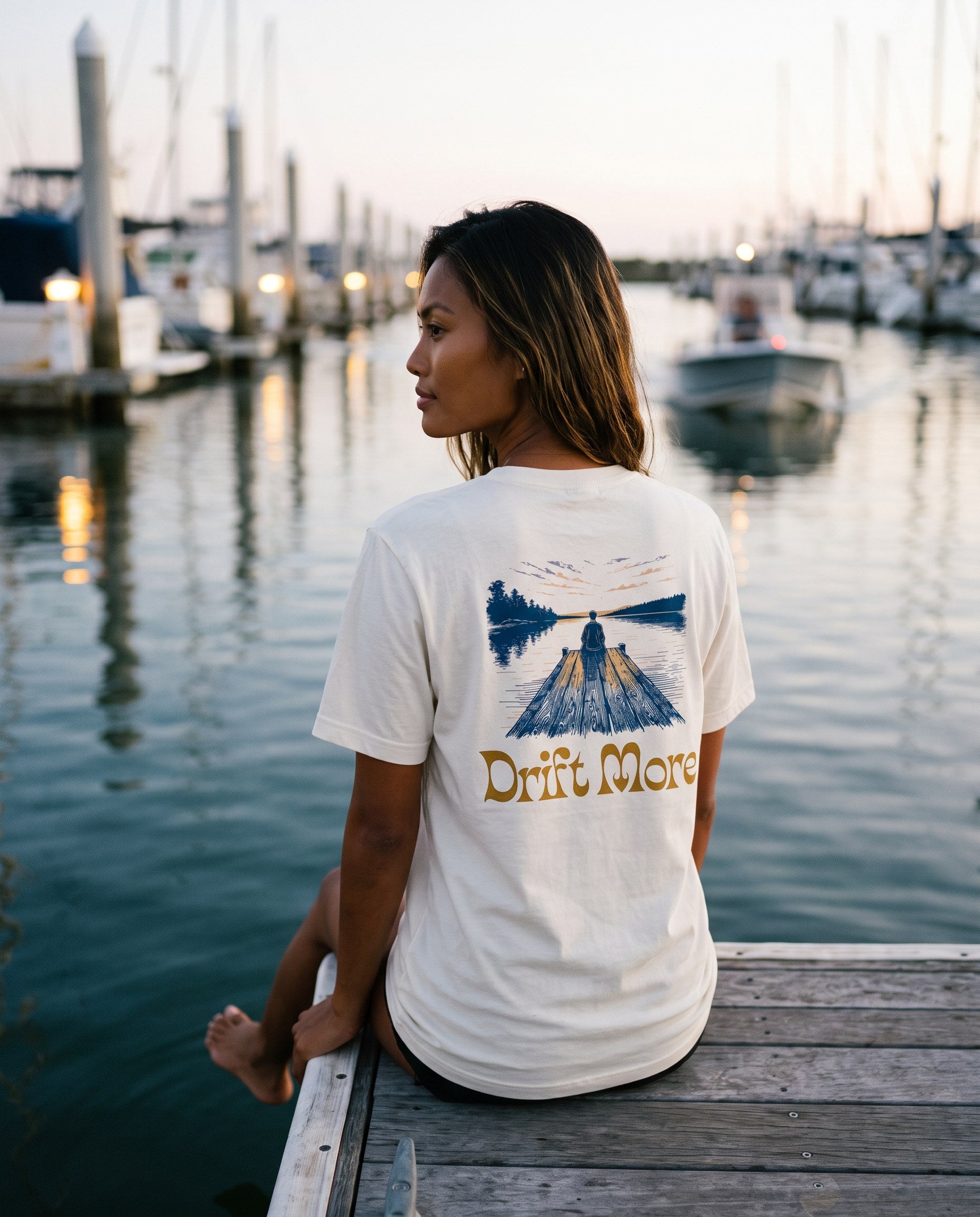 Dock at Dusk Tee — on-model