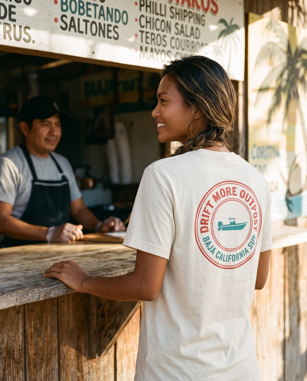 Outpost Tee — Baja — on-model