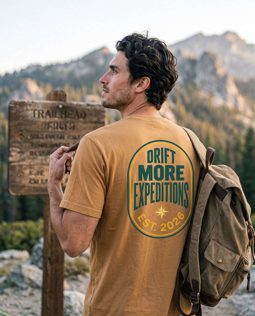 Expeditions Crest V.2 Tee — on-model