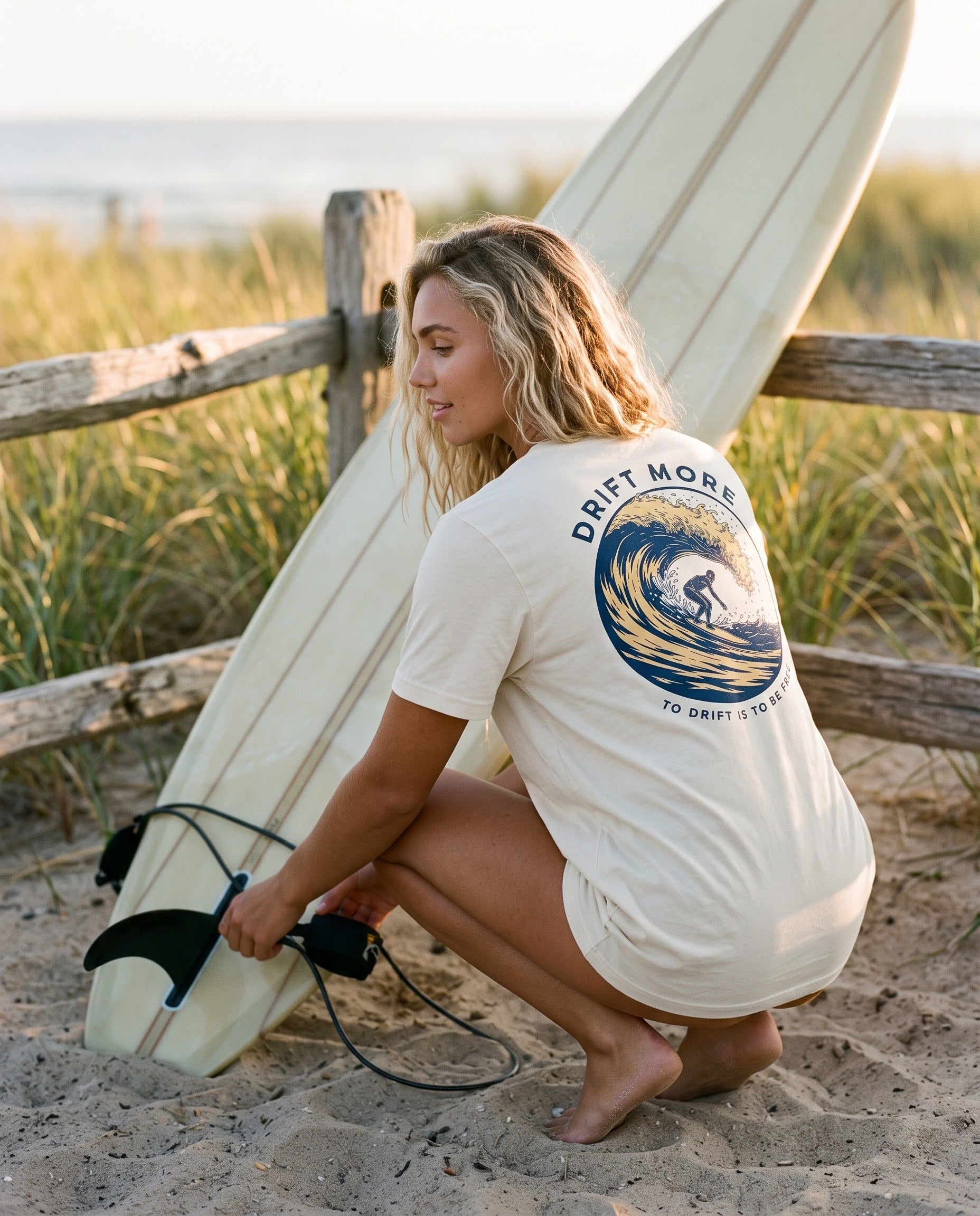 Natural Surfer Crest Tee — on-model