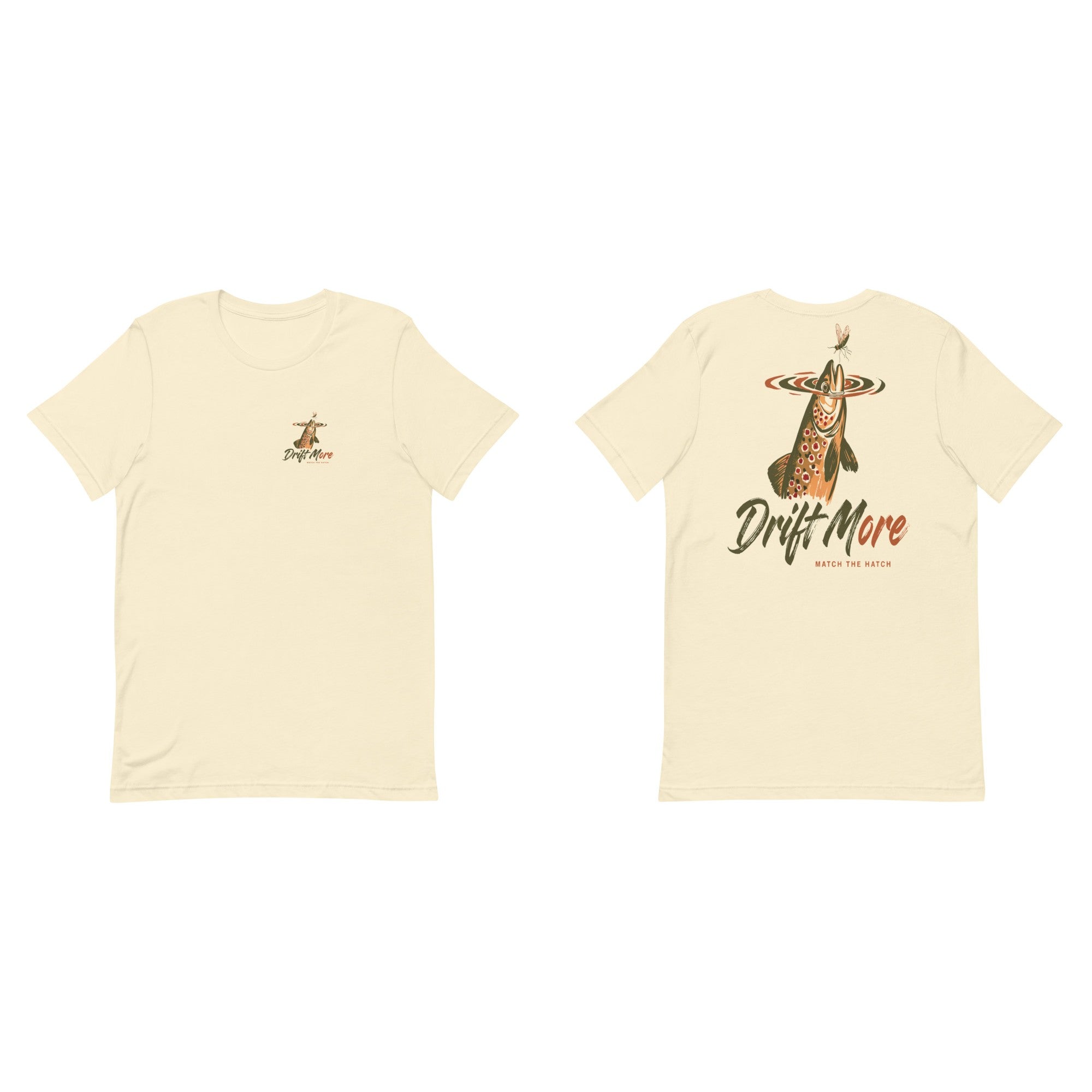 Match the Hatch Tee front and back, Natural