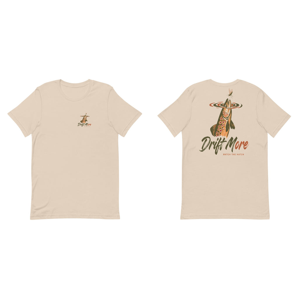 Match the Hatch Tee front and back, Soft Cream