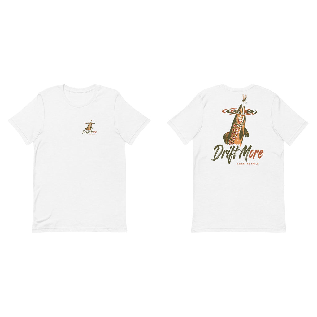 Match the Hatch Tee front and back, Solid White Blend