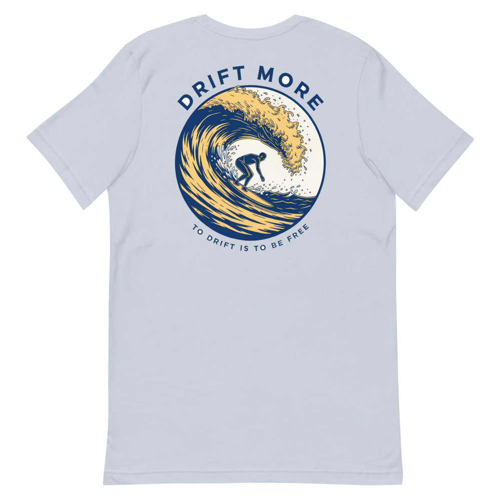 White Surfer Crest Tee — Light Blue back