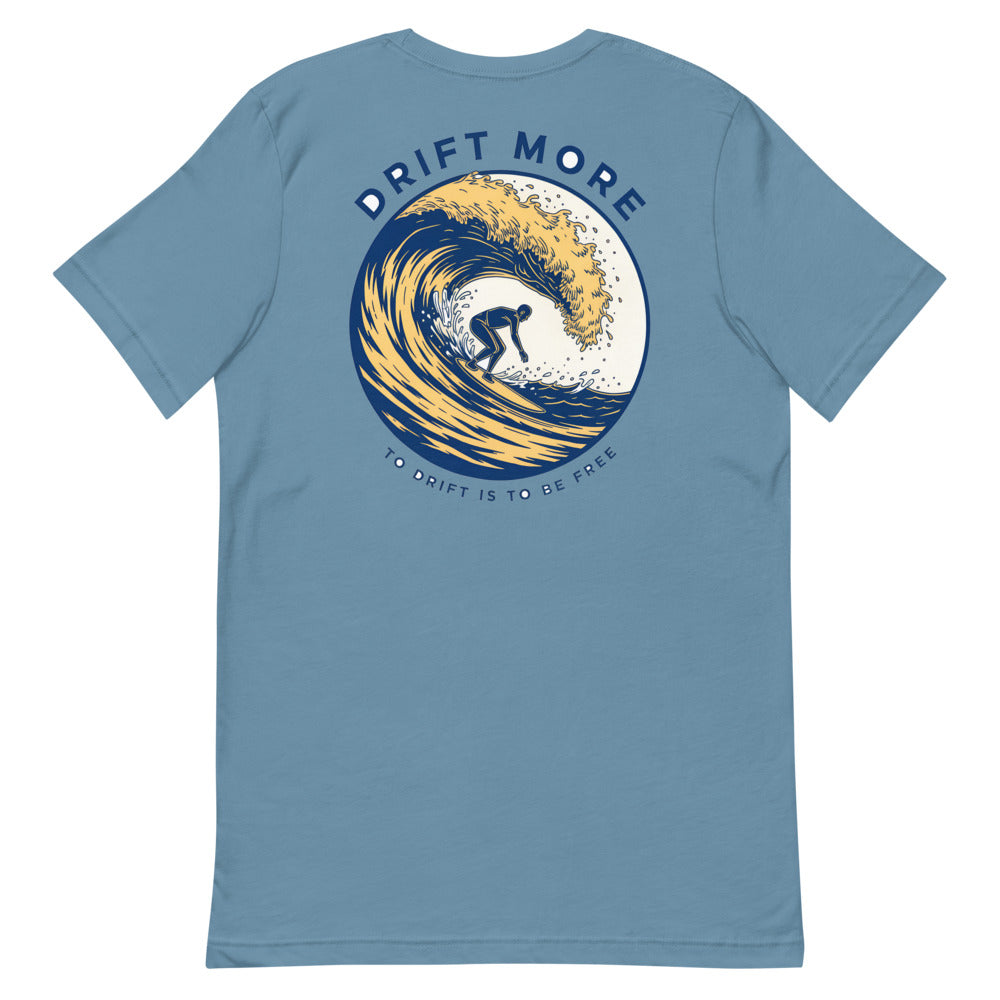 White Surfer Crest Tee — Steel Blue back