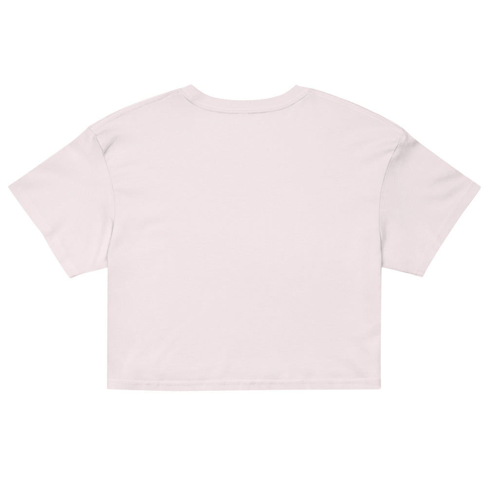 Palm & Conch Crop Tee - Womens — Orchid back