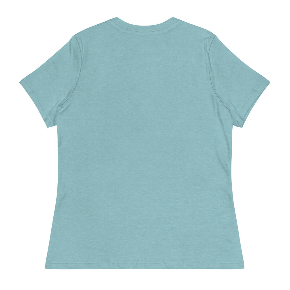 Drift More... Worry Less Tee — Women's — Heather Blue Lagoon back