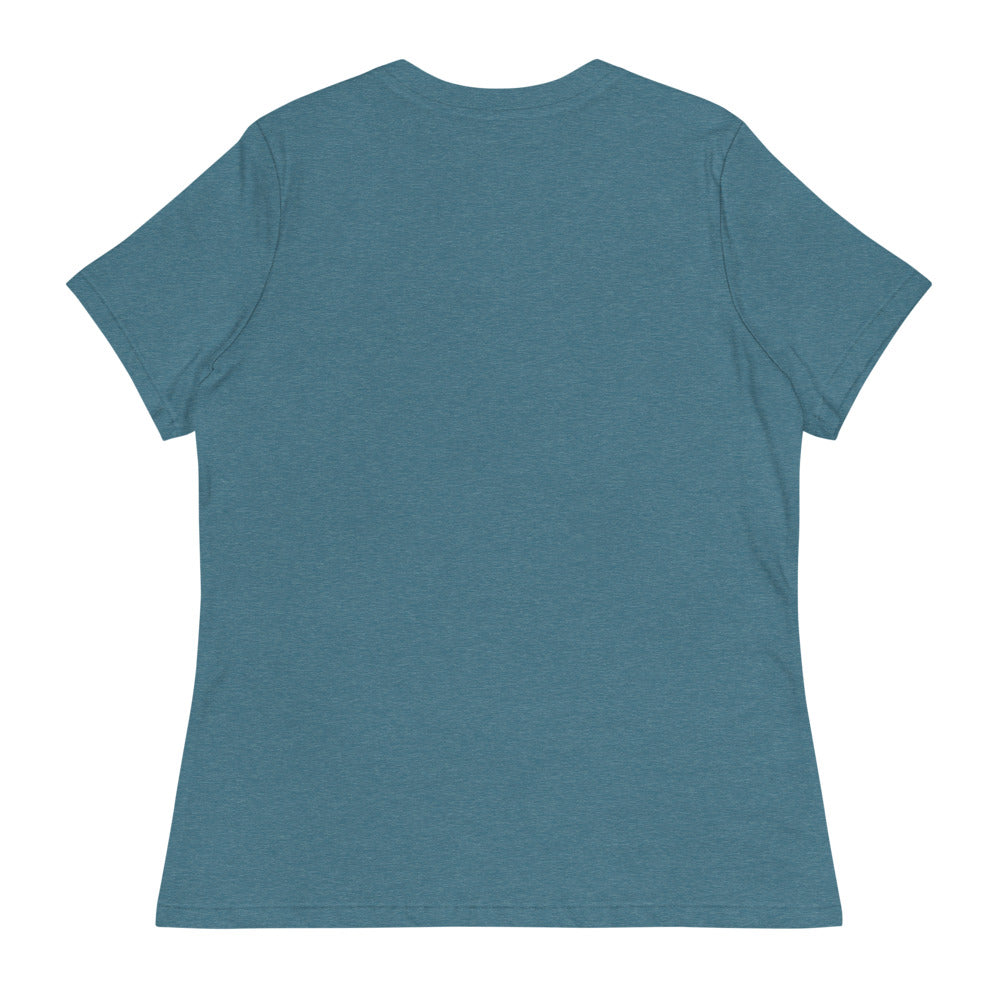 Campfire- Stay One More Night Womens Tee — Heather Deep Teal back